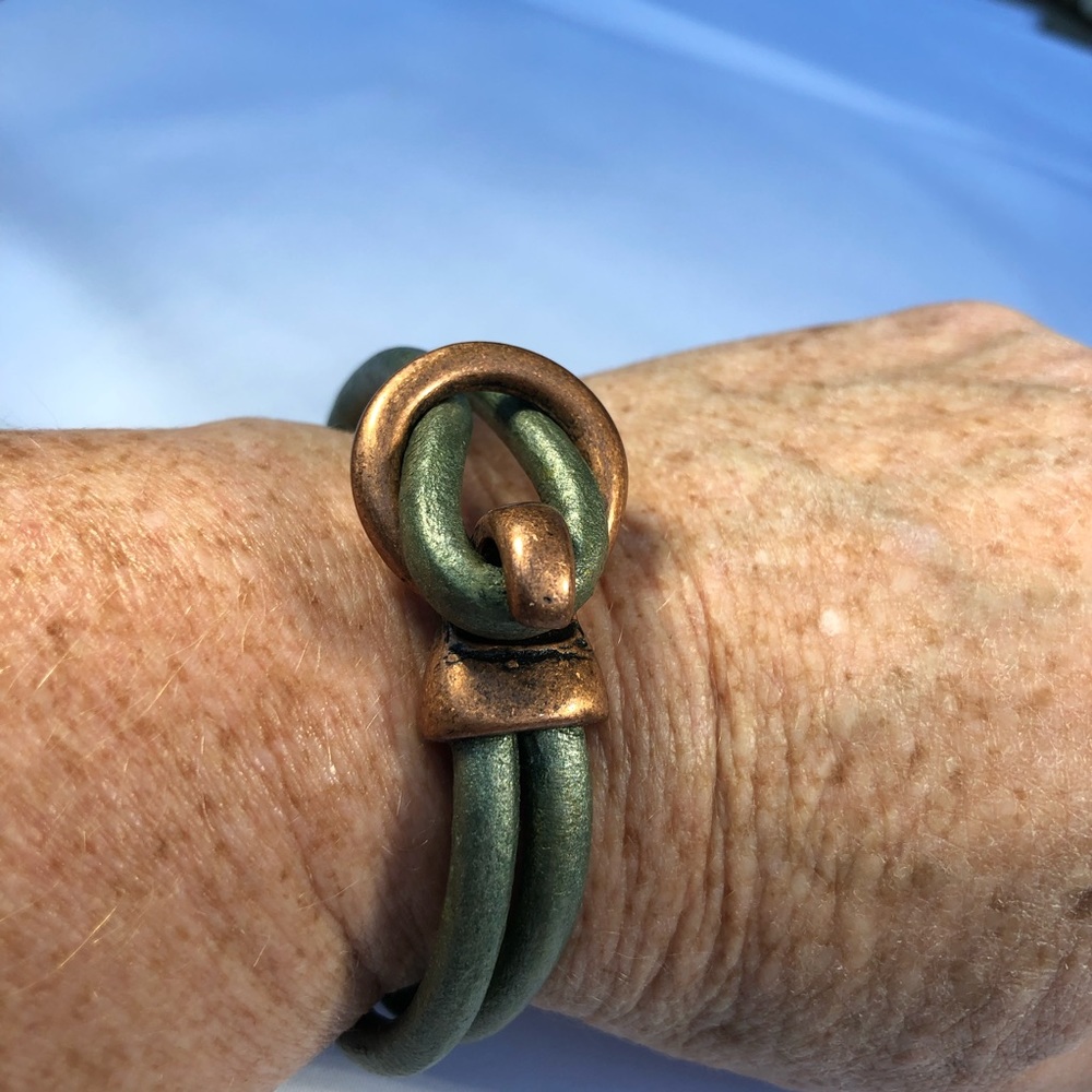 Green Leather Bracelet